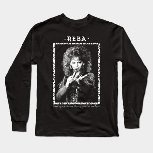 Reba / Fancy \ Vintage Faded Style Fan Design Long Sleeve T-Shirt